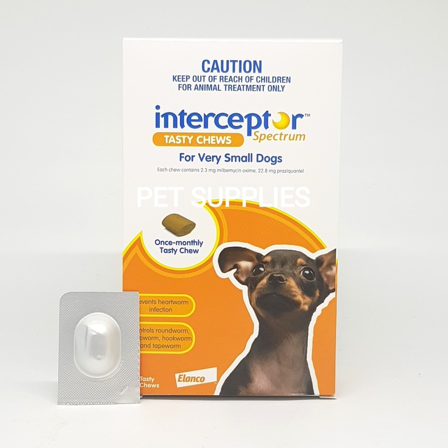 Interceptor Wide Spectrum Dog Worm Medicine Size xs (To 4 kg) Shopee