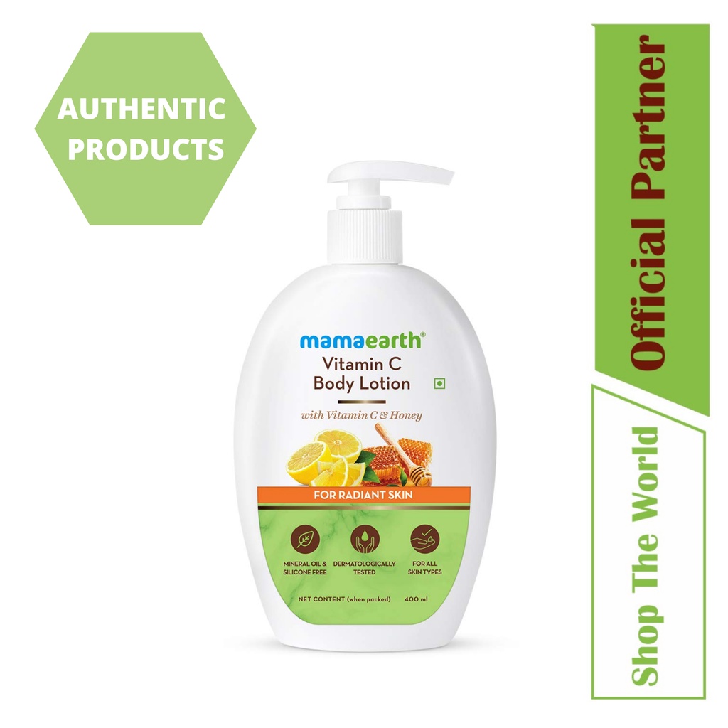 Mamaearth Radiant Skin Vitamin C Body Lotion with Honey 400 ml