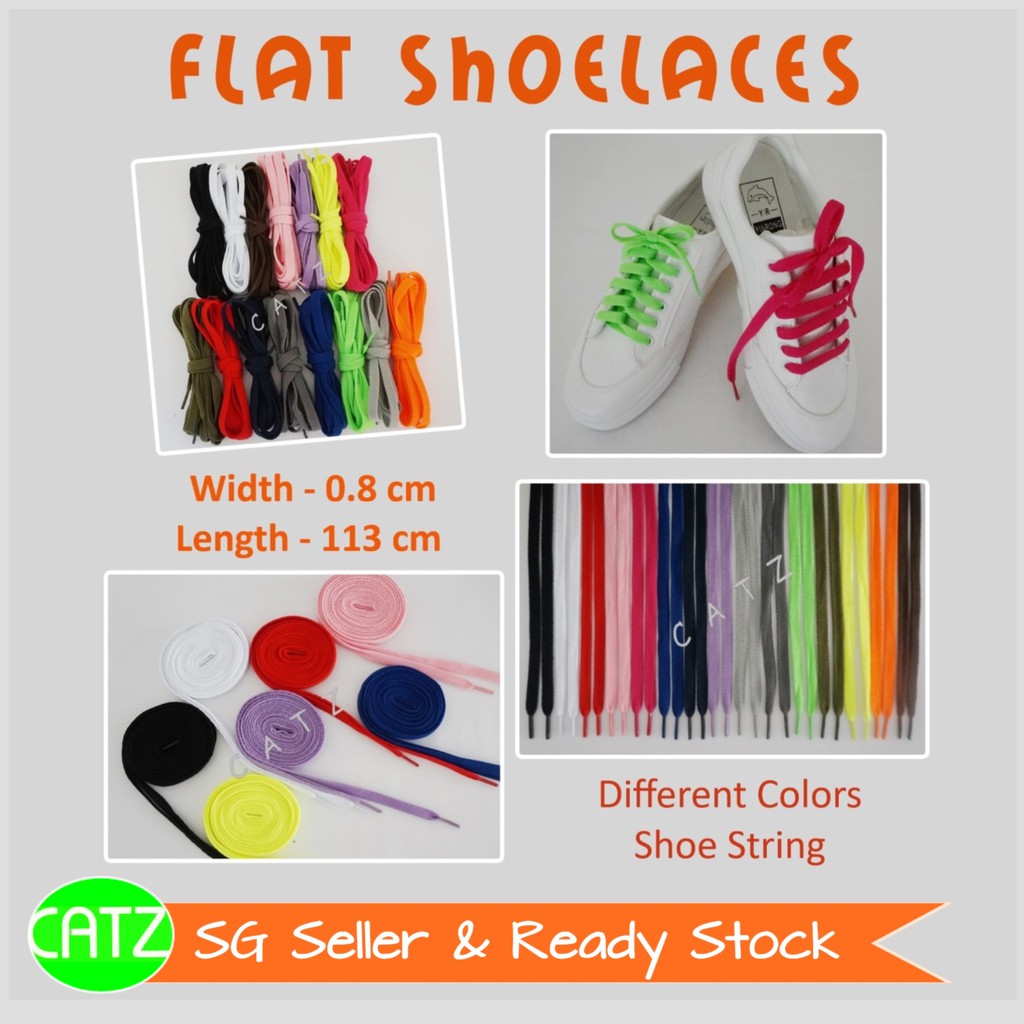 [SG Seller] 110cm Flat Shoelaces Shoe String Sneakers Shoe Laces Sport ...