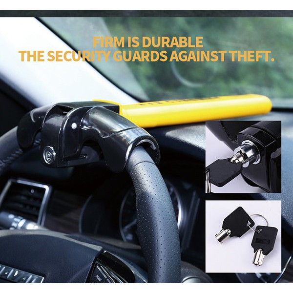 Armored BAR Steering Wheel Lock T Type Universal Car Safety TSteering