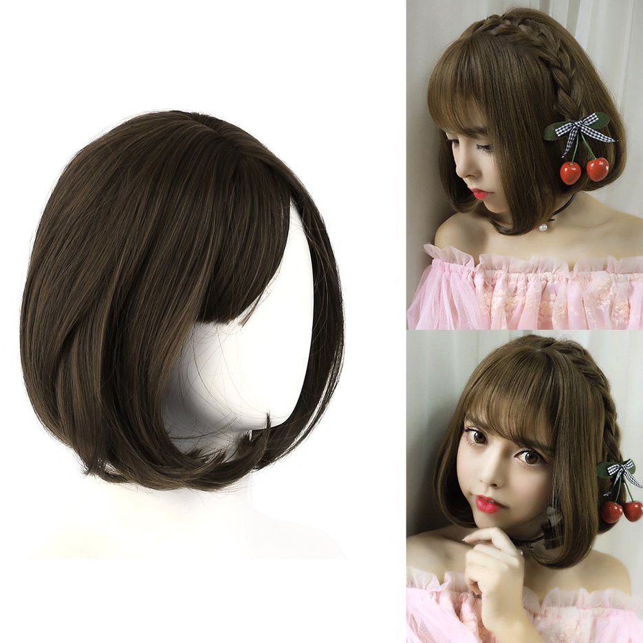 Korean Style Full Lace Human Short Hair Wigs Women Front Wig