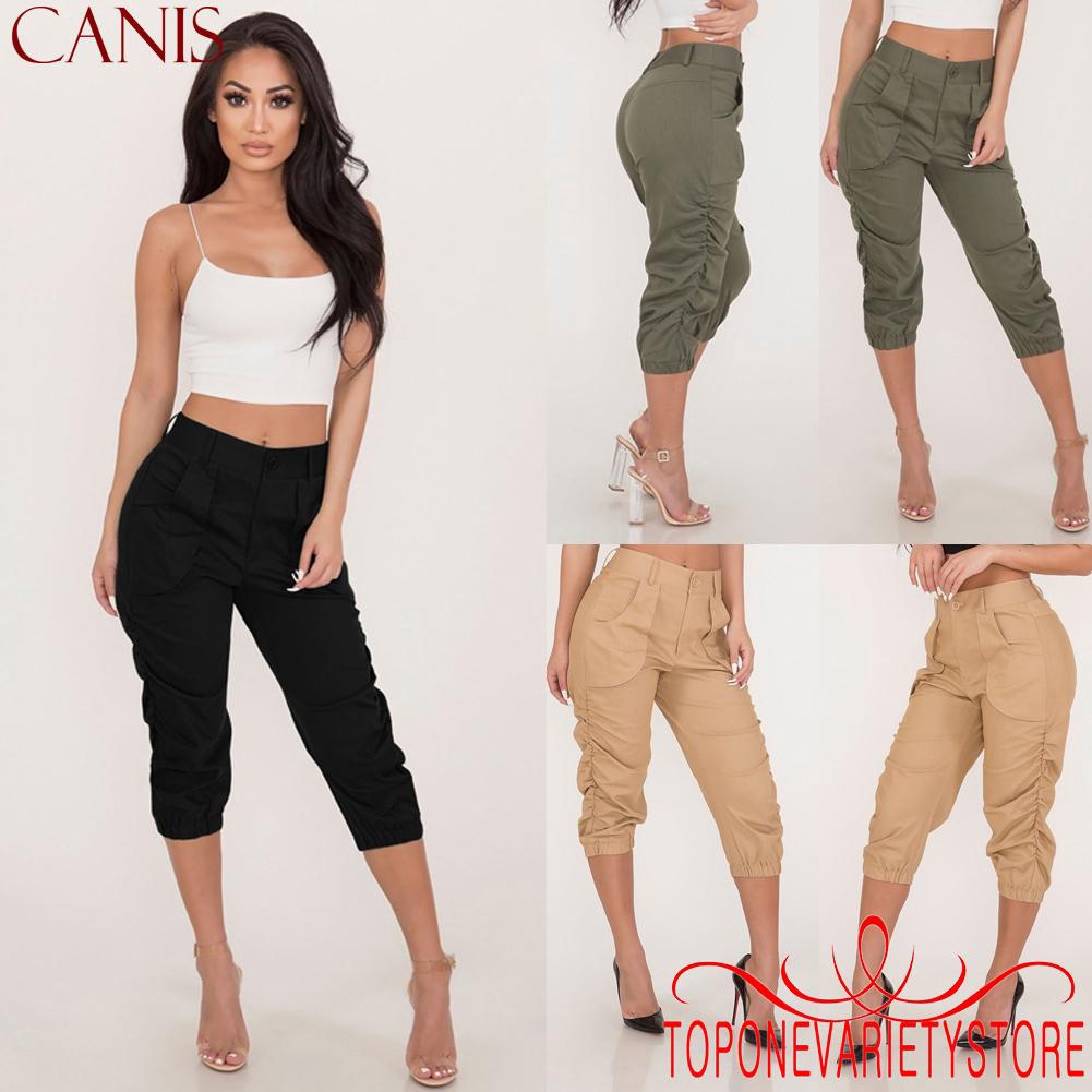 3 quarter cargo pants womens