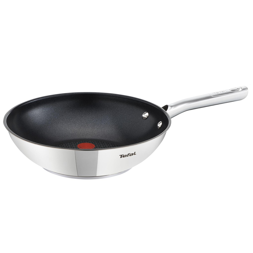 Tefal Duetto Stainless Steel Induction Nonstick Wok Pan (28cm