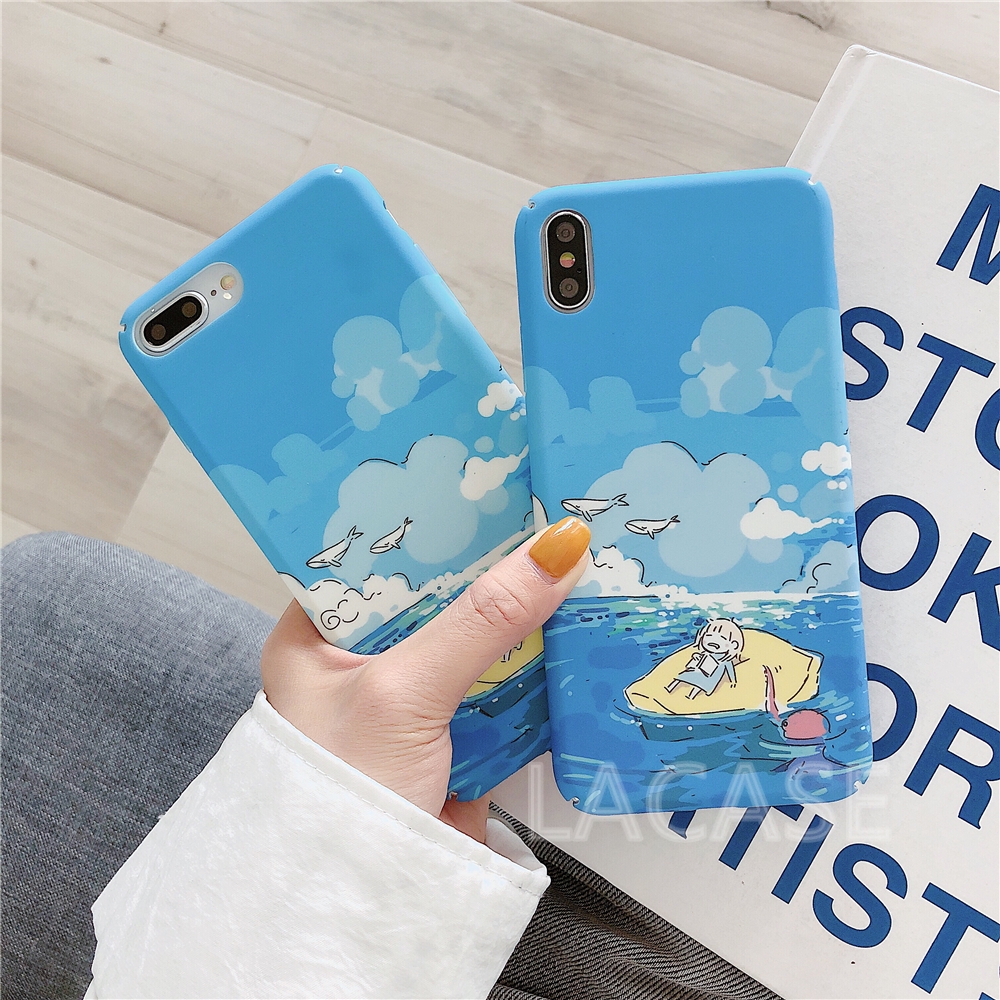 Casing Fashion Blue Sky Cloud Pc Hard Phone Case For Iphone 12 Mini 12 Pro Max 11 Pro Max X Xs Xr Xsmax 8 7 6 6s Plus Se 2020 Shopee Singapore