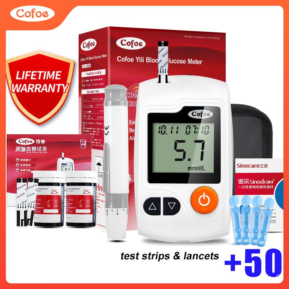 glucose-meter-cofoe-yili-ga-3-blood-glucose-meter-sugar-tester-monitor-glucometer-with-50-strips