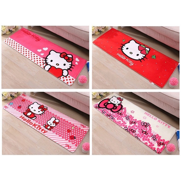 Lovely Soft Natural Flocked Hello Kitty Slip Proof Home Carpet Car