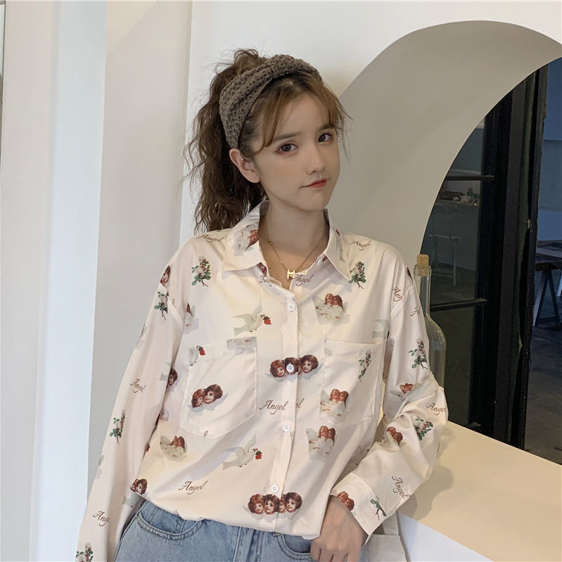 white baggy long sleeve top