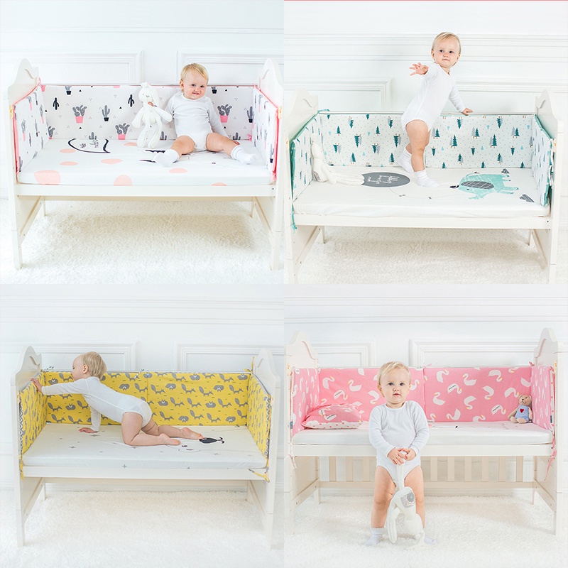120cm/130cm Baby Anticollision Bed Soft Bumpers Rails Newborn Anti
