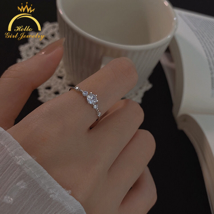 Korean Diamond Ring Simple Adjust Open Index Finger Ring Exquisite Jewelry  Accessories Gifts | Shopee Singapore