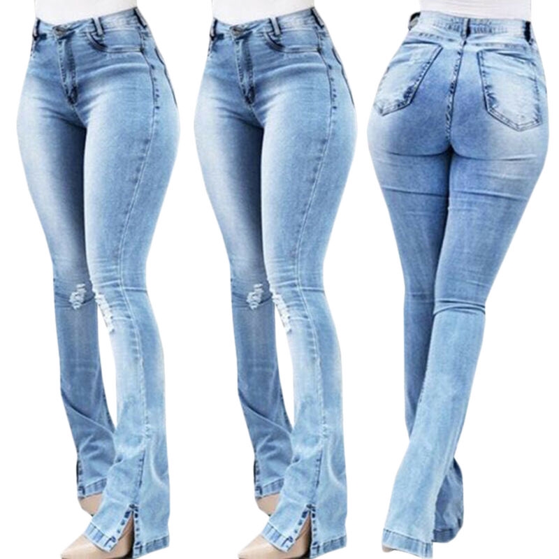 split colour jeans