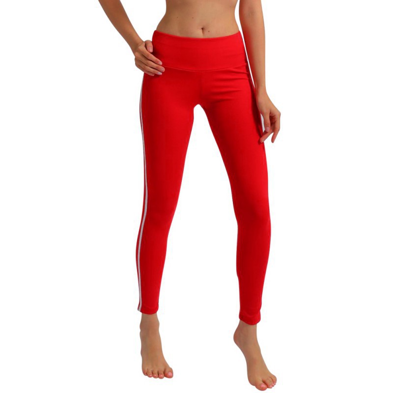 red yoga tights