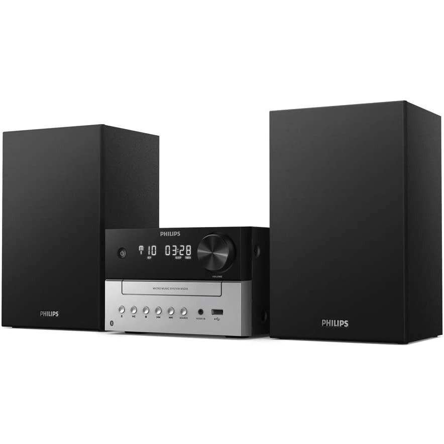 Philips M3205/12 Micro Music System with Bluetooth (Hifi System, FM Radio, USB, CD, MP3-CD, USB Port for Charging, 18 W,