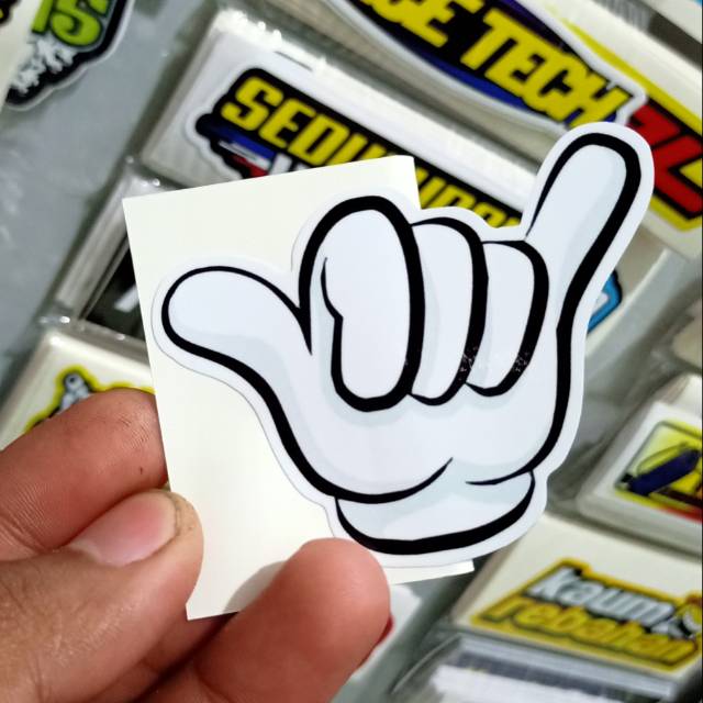 White Metal Hand Printing Sticker Shopee Singapore