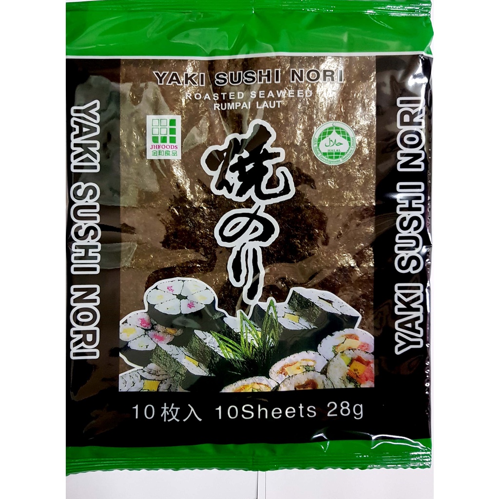 (HALAL)Roasted Seaweed Yaki Sushi Nori Vegetarian Food 10sheets/Pakcet