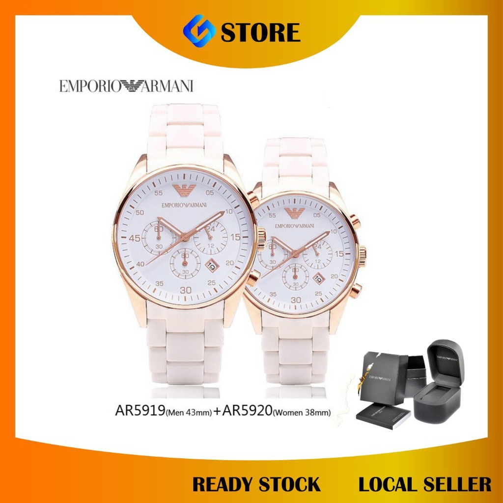 emporio armani watch gold and black