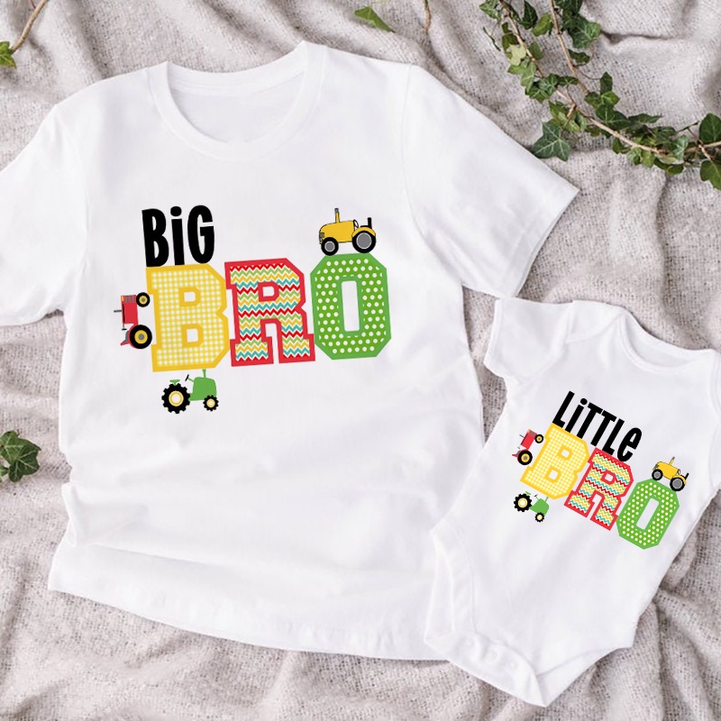 Big Bro Middle Bro Little Bro Sibling T-Shirts baby romper brothers Matching Set Toddler kids T-shirts bro Gift