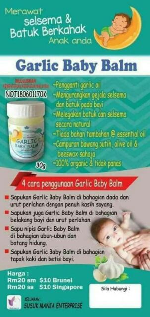 Garlic Ba Balm Ba Garlic Balm Cesema Cough Singapore