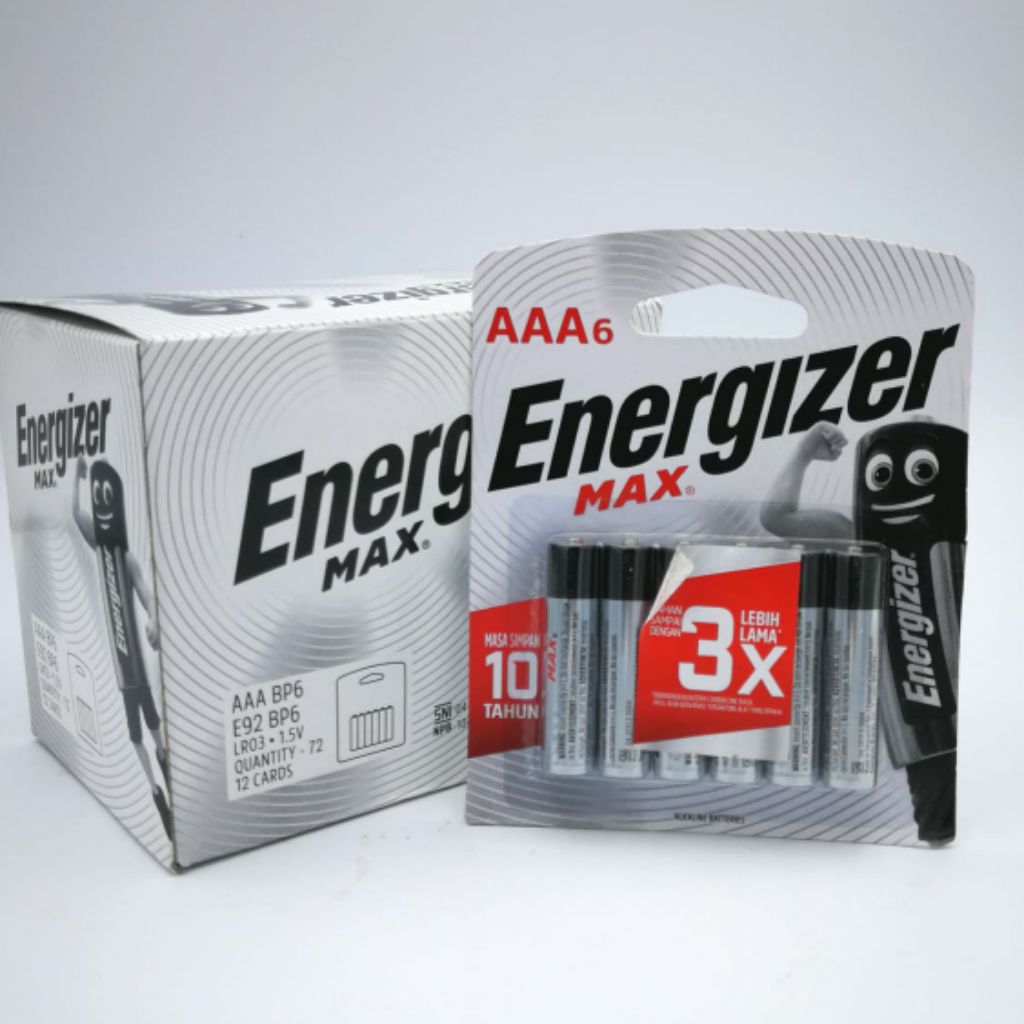 1 Box (72pcs) Energizer AAA(3A)×6 Max Alkaline Battery Shopee Singapore