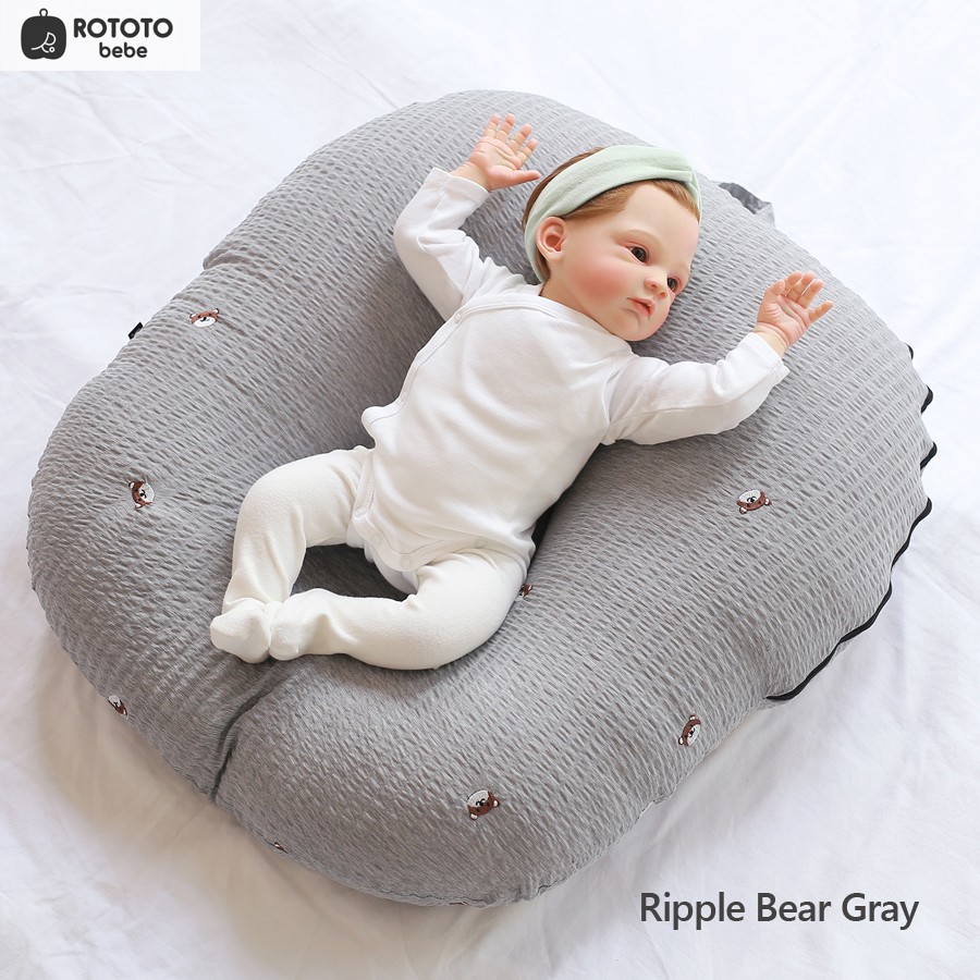 Rototobebe Nursing Pillow No Vomit Cushion Bear Face Ripple Breastfeeding Pillow Reflux Prevention Newborn Infant Baby Tummy Pillow Korean Product Shopee Singapore