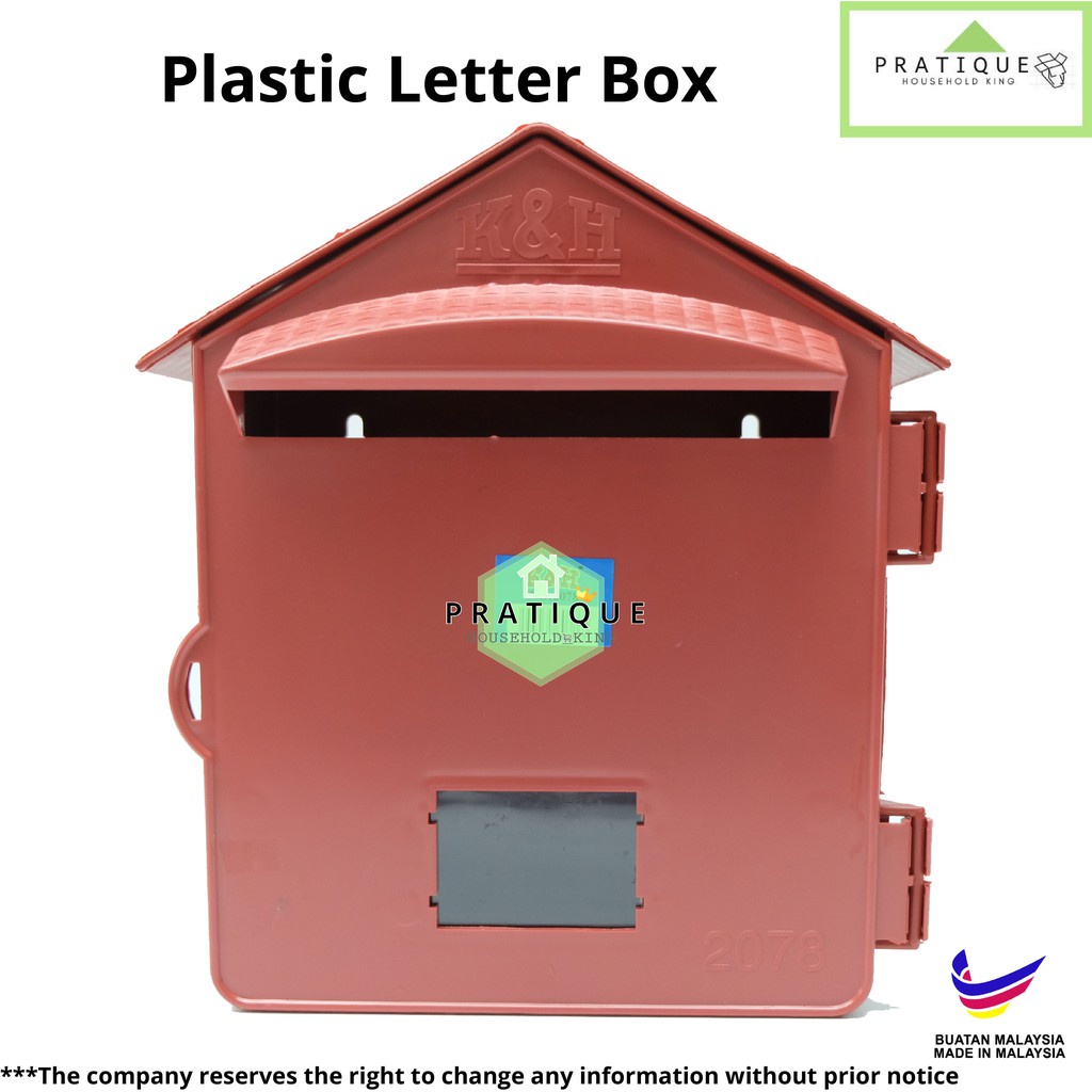 K&H PVC Post Letter Box/ Plastic Mail Box/ Peti Surat Plastik/ Mailbox