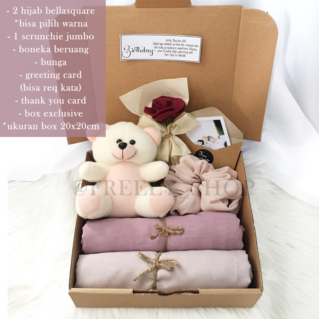  Freely Hampers/GiftBox Hijab BellaSquare dan Pashmina Premium Murah