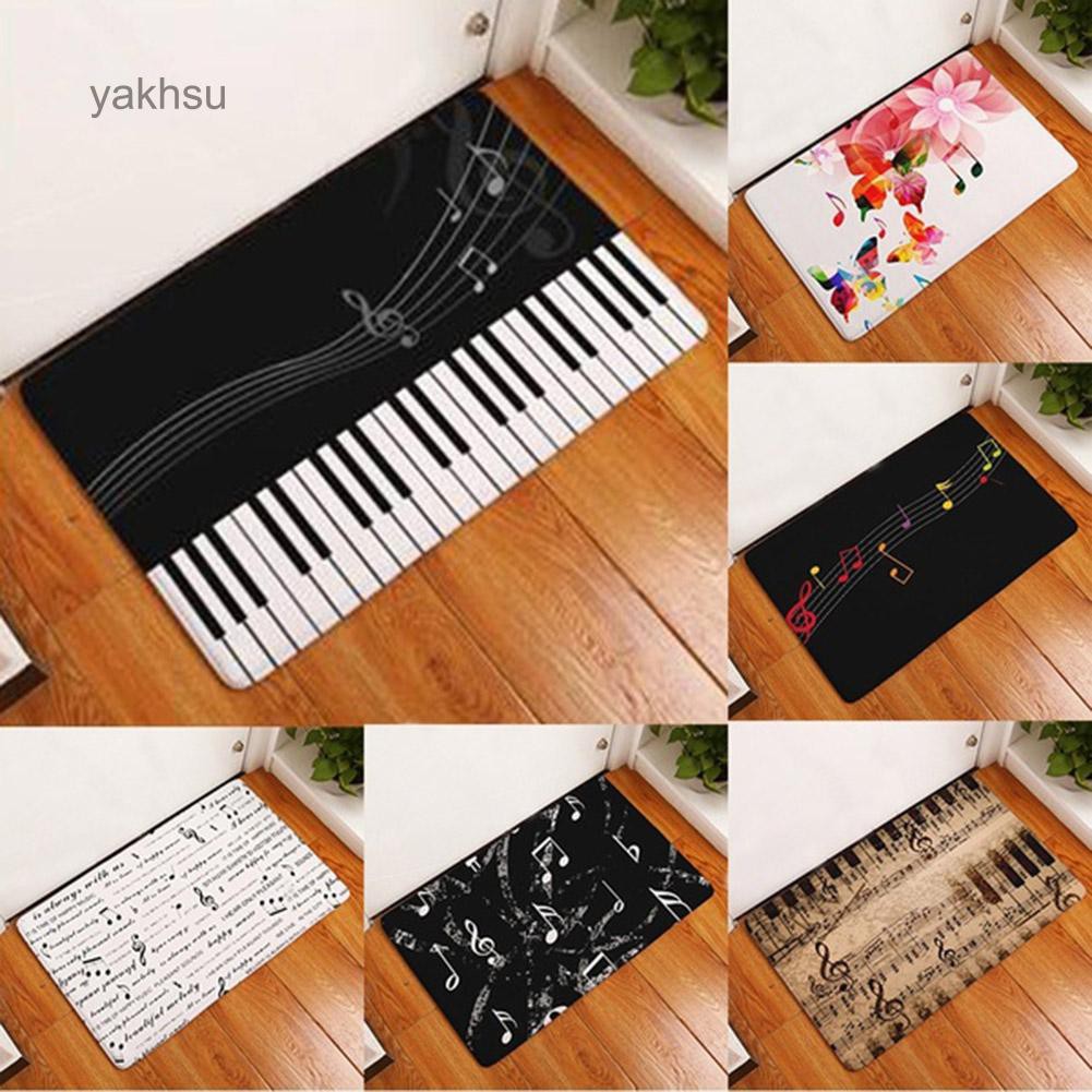 Yak Piano Keyboard Note Hallway Door Mat Entrance Floor Rug Non