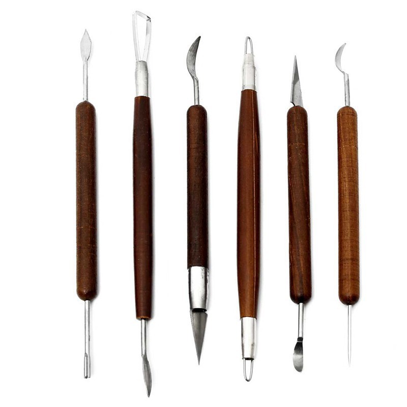 6pcs Clay Sculpting Set Wax Carving Pottery Tools Shapers Polymer Modeling /AC