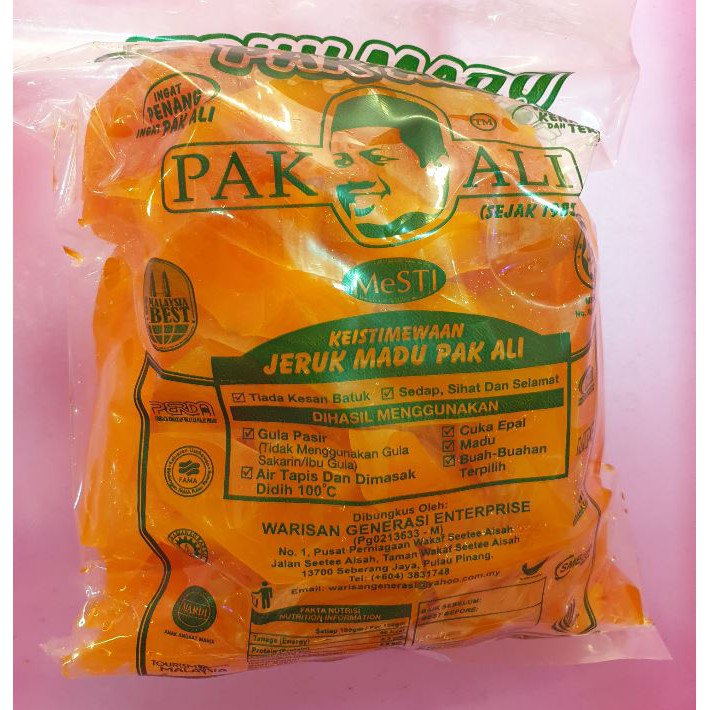 3pack Rm18 Hot Pak Ali Various Orange Honey Pak Ali Original Penang 180 Grams Shopee Singapore