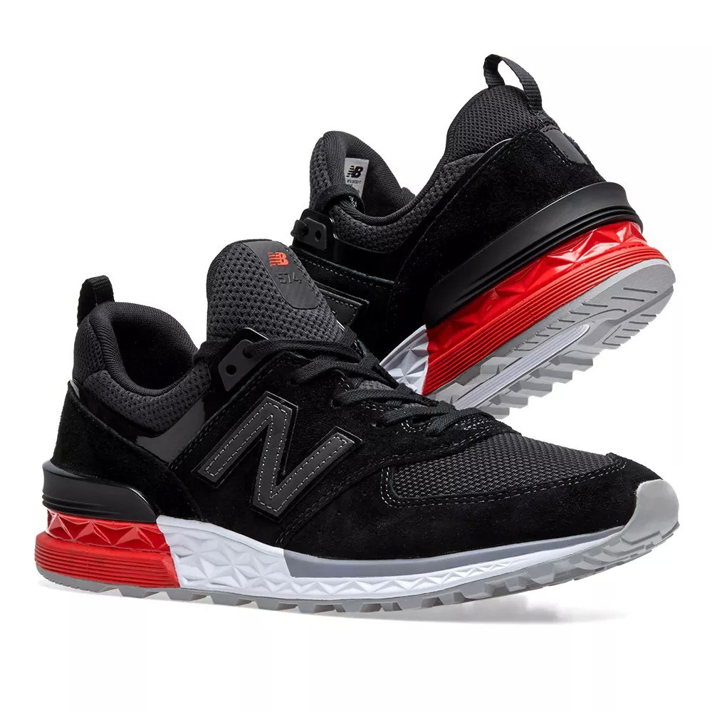 new balance 574 sport black red