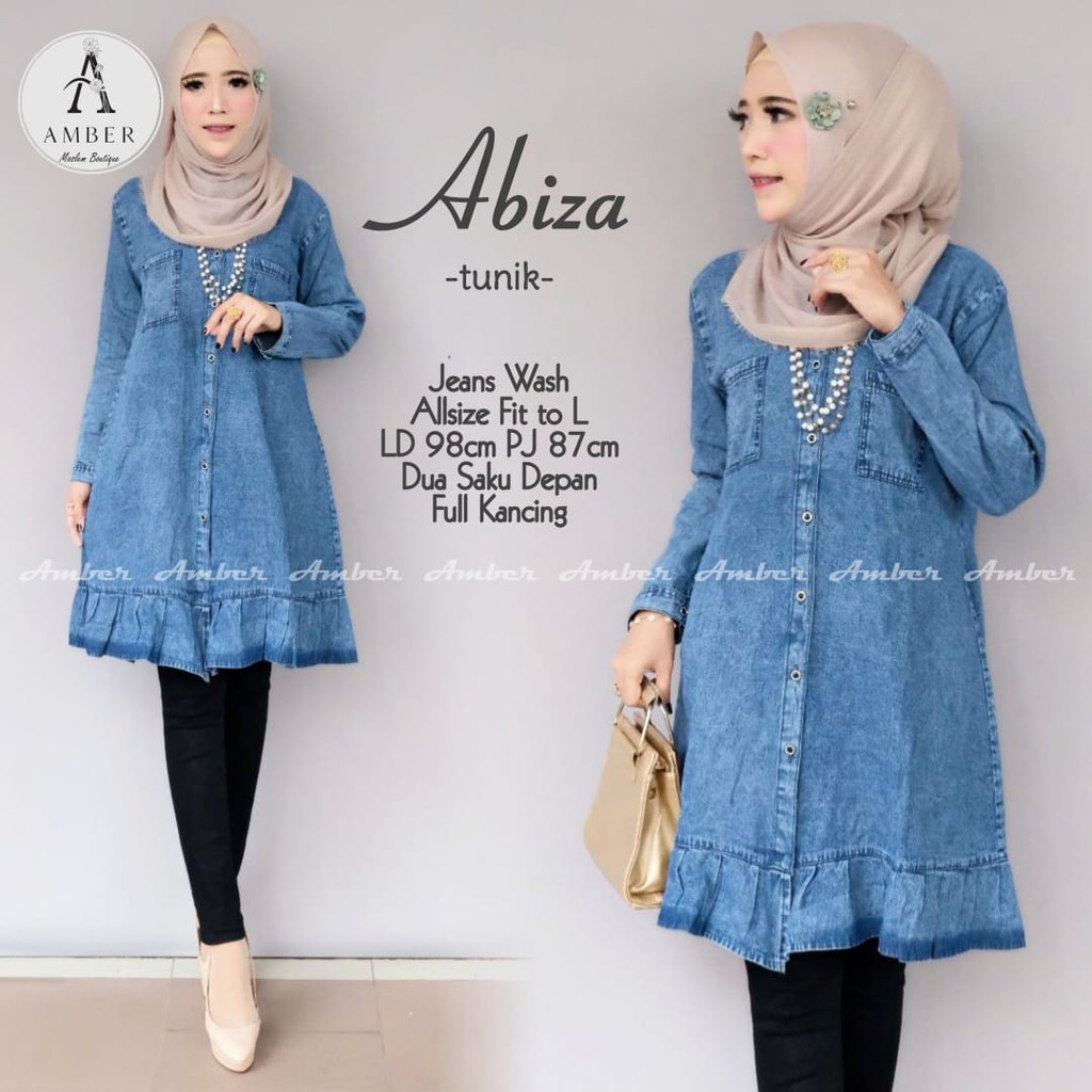 Muslim Women S Clothes Tunik Jeans Top Fashion Hijab Premium Shopee Singapore