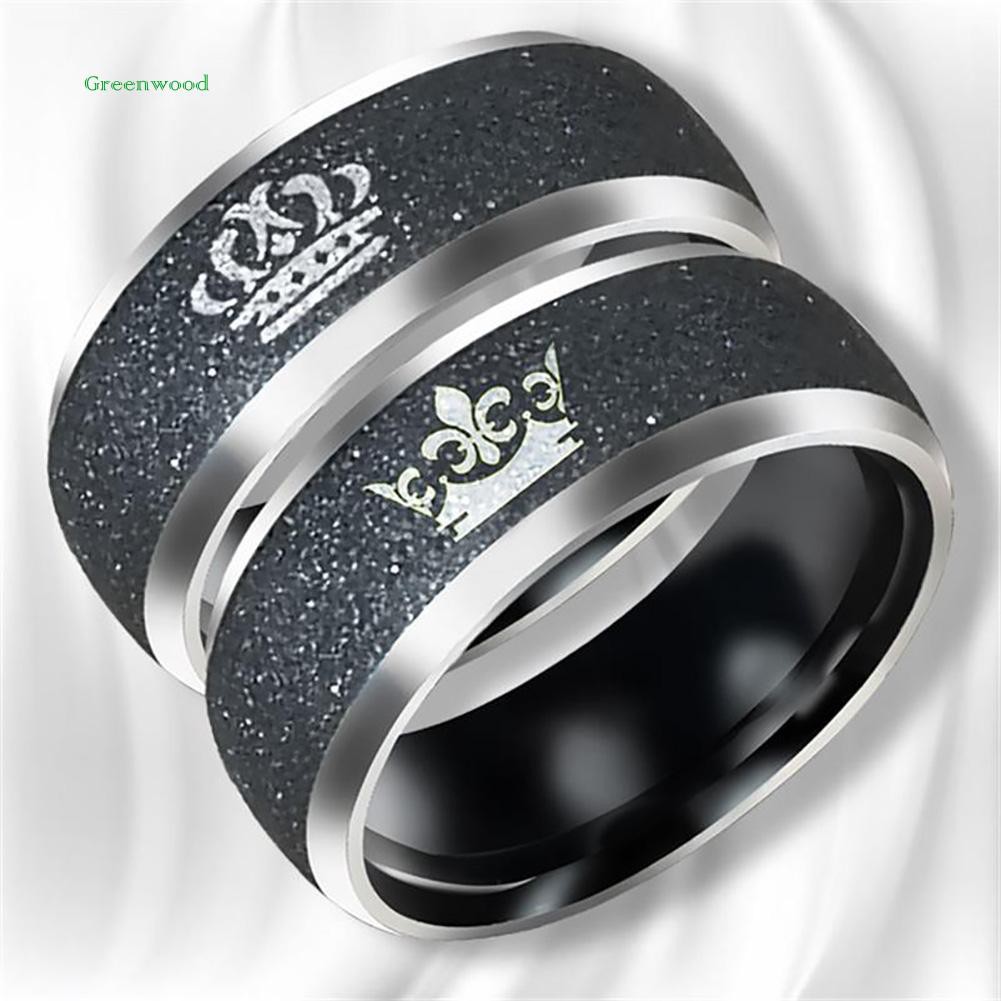 Gr 1pc Lovers Couples King Queen Crown Ring Wedding Band