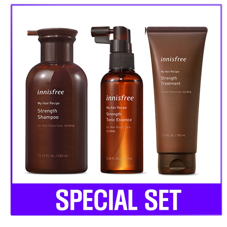 Innisfree My Hair Recipe Strength Set Shampoo Tonic Essence Treatment Shopee Singapore