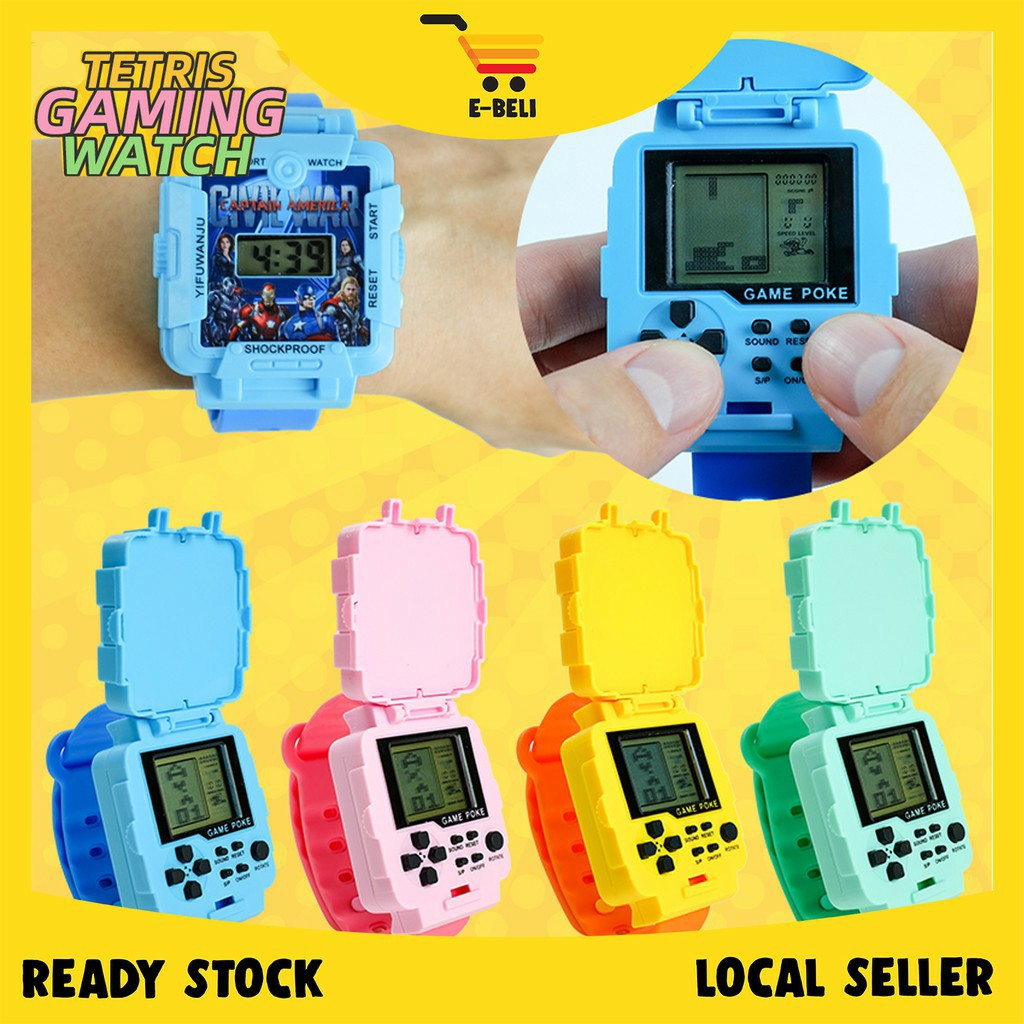 Children S Watches There Are Tetris Games Character Children S Watches Cool Game Clocks Shopee Singapore