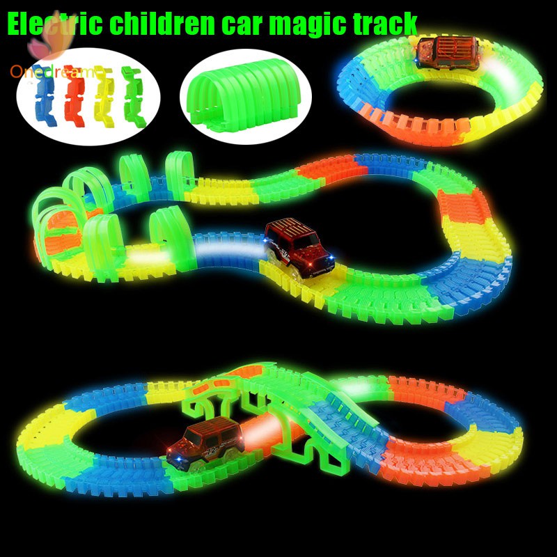 glow in the dark race track set