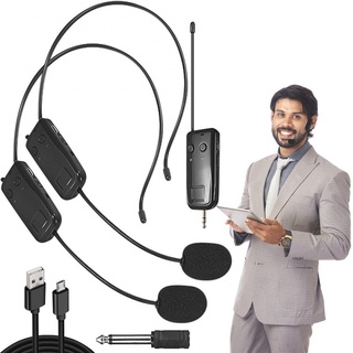 2.4G Head-mounted Wireless Lavalier Microphone Transmitter With Receiver For Voice Amplifier Speaker for Teaching Tour Guide