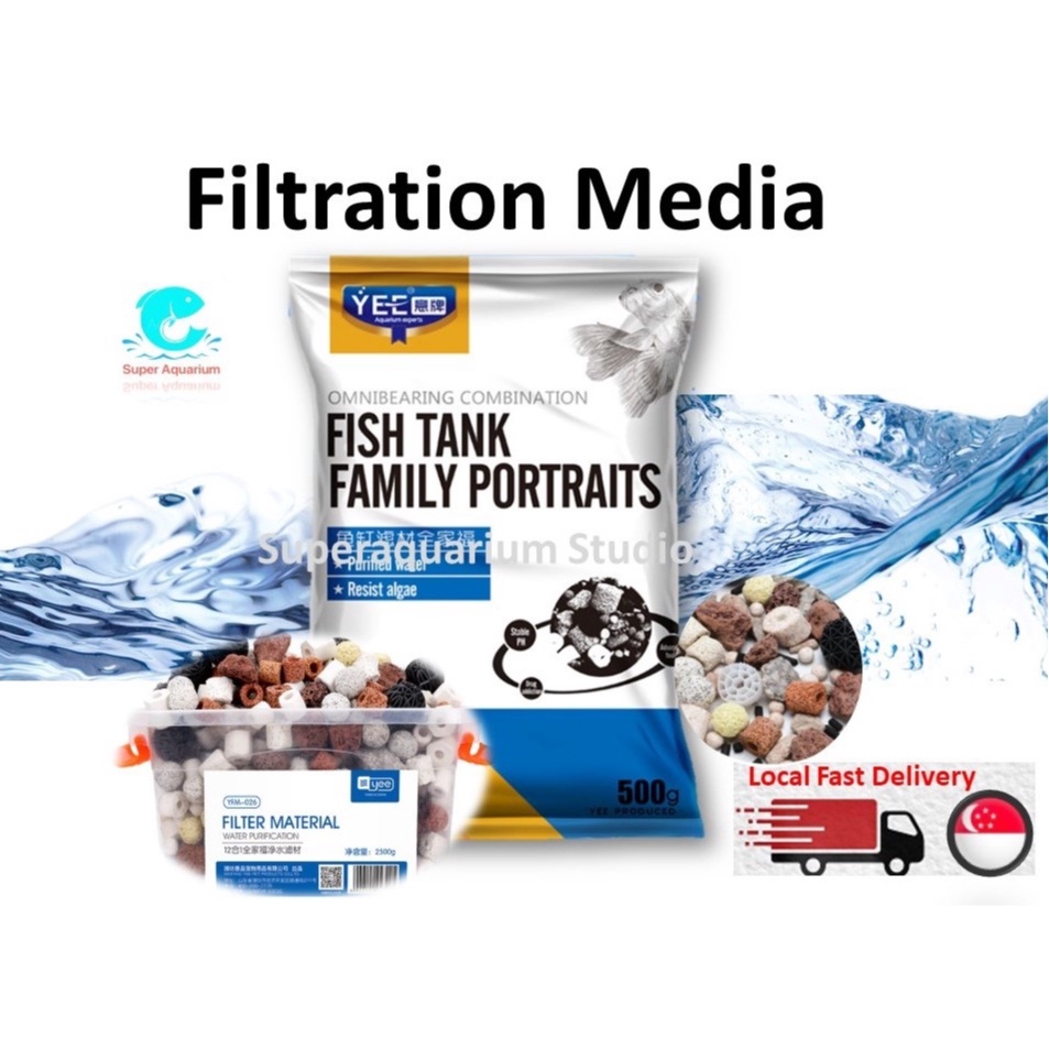 [YEE] Aquarium Biological Filter Media with Mesh Bag for Fish Tank and Pond, Fish Tank Filter