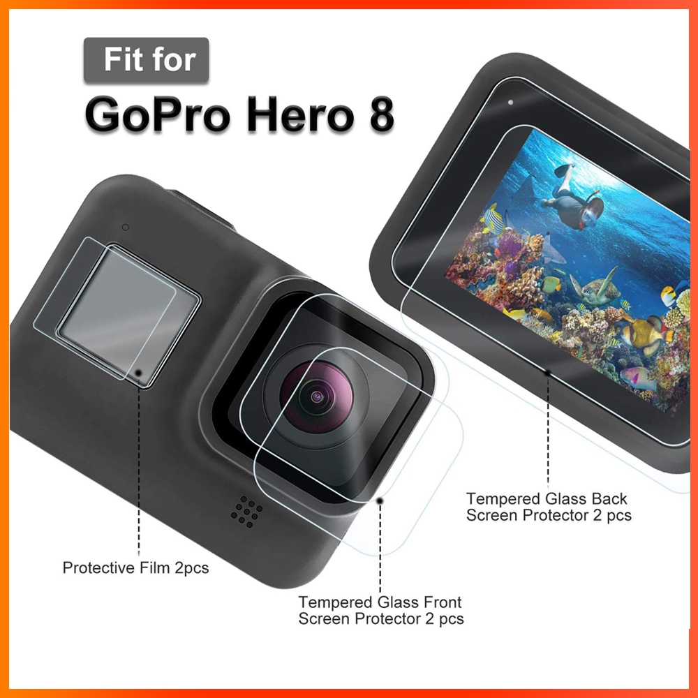 Tempered Glass Screen Protector Film Lens Cap Accessories For GoPro Max/Fusion2