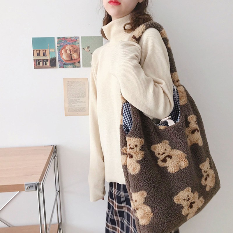 Student Large Capacity Bag Tote Bag Cute Bear Bag Female Canvas Bag Handbags  Women Bags Shoulder Bag Michael Kors Bag|Top-Handle Bags| AliExpress |  Women's Large Capacity Bag Canvas Bear 