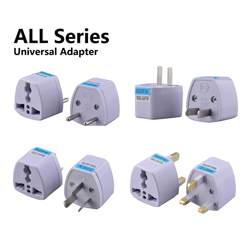 3 Pin to 2 Pin Adapter Plug Universal Travel Power Converter US EU UK ...