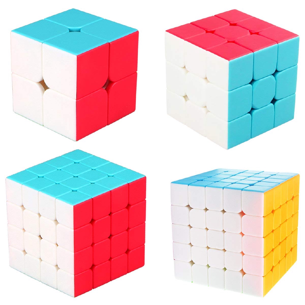 Rubix Cube Set 2x2 3x3 4x4 5x5 Magic Speed Cube Puzzle Toys For Kids Adults Vivid Color Stickerless Shopee Singapore