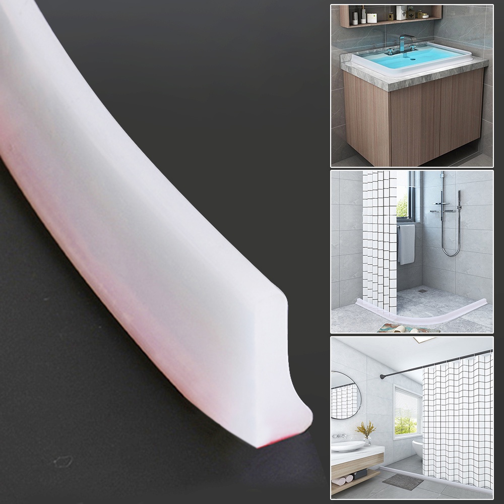 Silicone Wet Room Floor Barrier Shower Threshold Water Dam, Shower