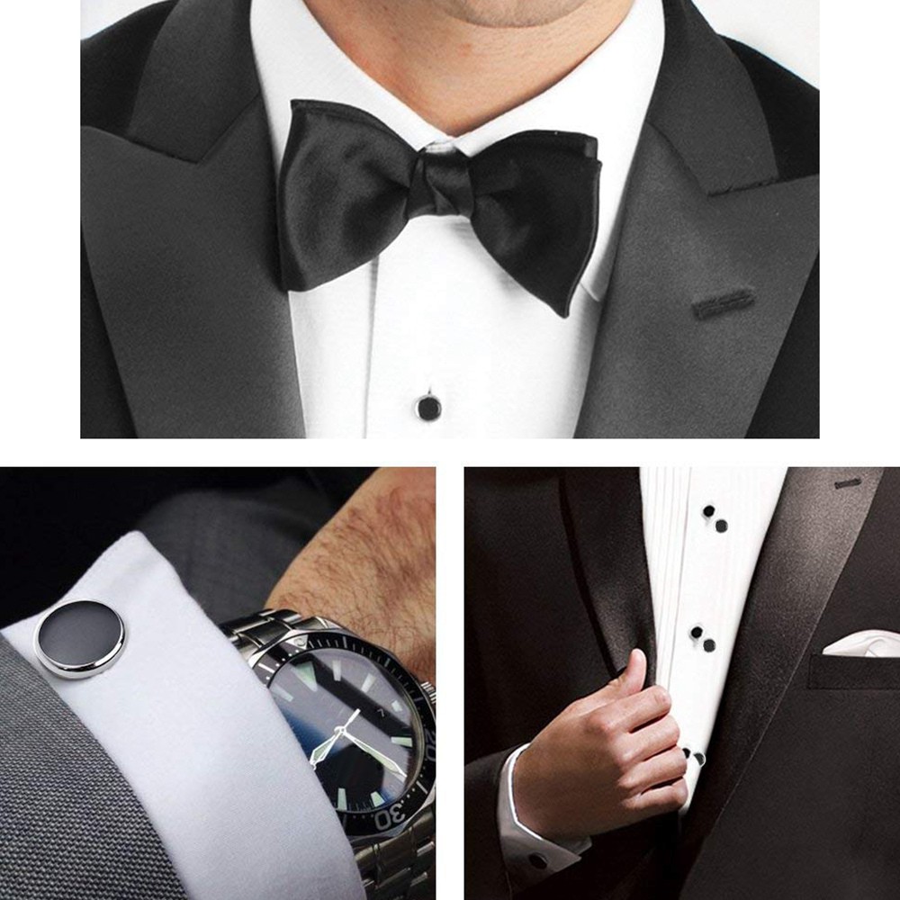 OSTAN 2 Pairs of Mens Cufflinks Tuxedo Shirts Wedding Business 