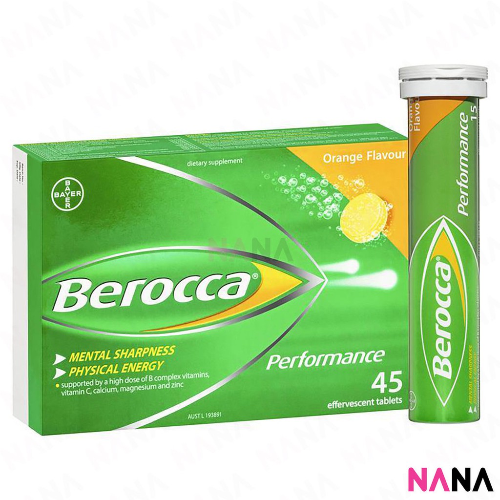 BAYER Berocca Effervescent Tablets Orange Flavour 45 Tablets (Vitamin C