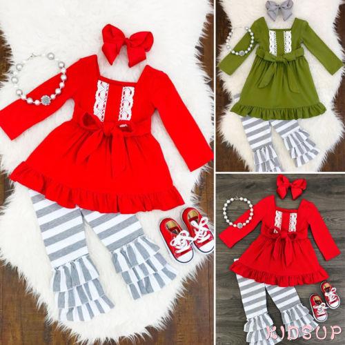 Dps 2pcs Kids Baby Girl Autumn Outfits Clothes Tops Skirtstriped Pants - cute girls autumn outfit roblox