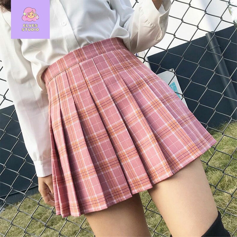 Japanese JK Girls Pleated Skirt Student Women's A-line High Waist Plaid ...