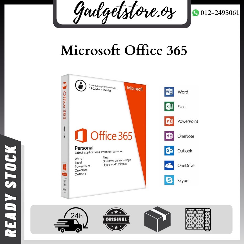Original Microsoft Office 365 1 Year Validity Subcription 100 Original Product Shopee Singapore