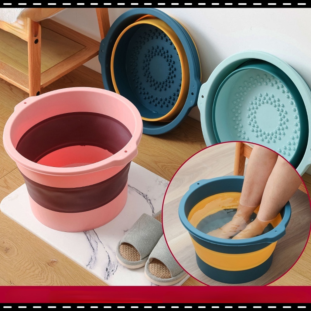 Foldable Foot Bath Barrel Massage Thermal Tub Travel Kitchen Pail