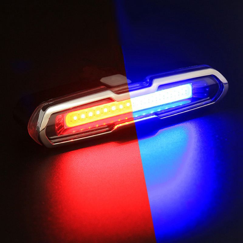 red and blue bike lights