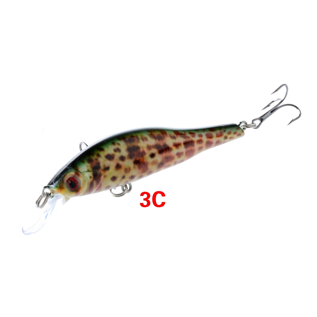 6pcs Set Minnow Sea Fishing Lure 9 5cm 11 5g 3d Eyes 6 Hook Wobbler Plastic Hard Diving Depth 0 6m 1 8m Bait Bionic Bait Shopee Singapore