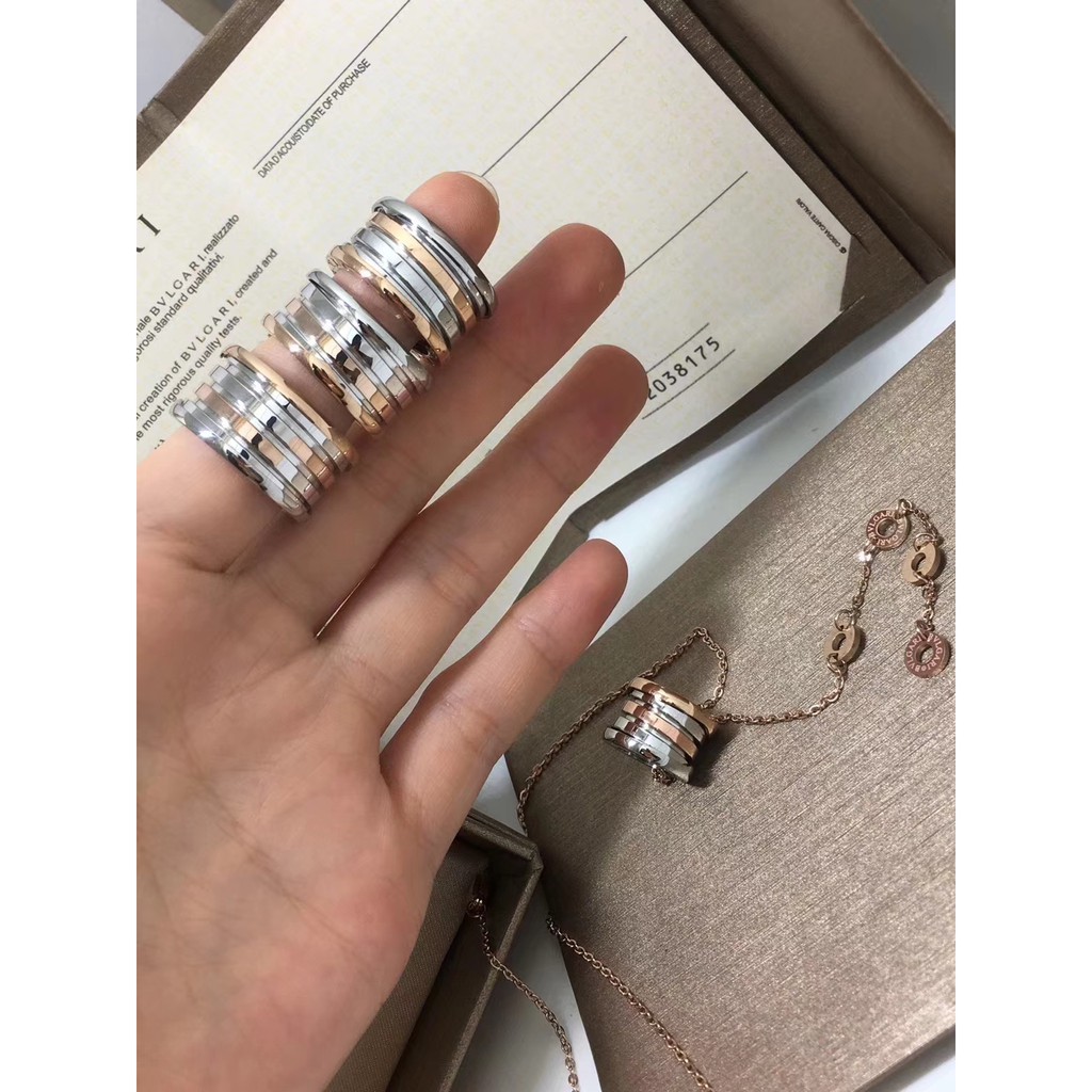 Couple Titanium Steel Bvlgari Zero Rings Shopee Singapore